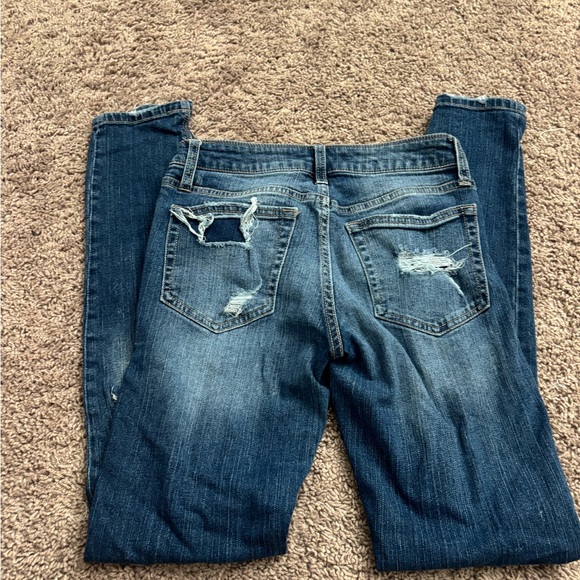 🎁 Daytrip Ripped Dark Blue Skinny Jeans - Picture 4 of 5